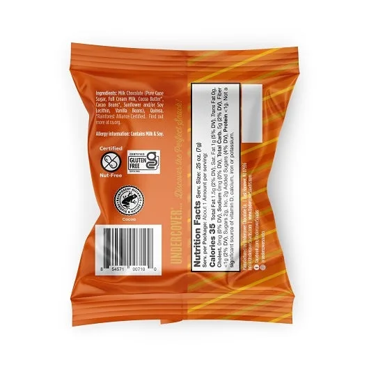 Undercover Snacks Milk Chocolate, 0.25 Ounce, 40 Per Pack, 3 Per Case