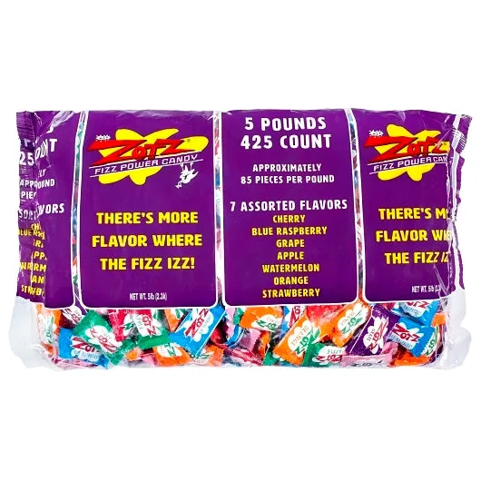 Zotz Assorted Candy Individually Wrapped Bulk, 5 Pound, 3 Per Case